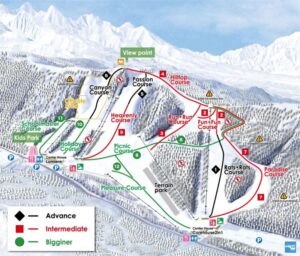 Shirakaba 2 in 1 Ski Area trail map